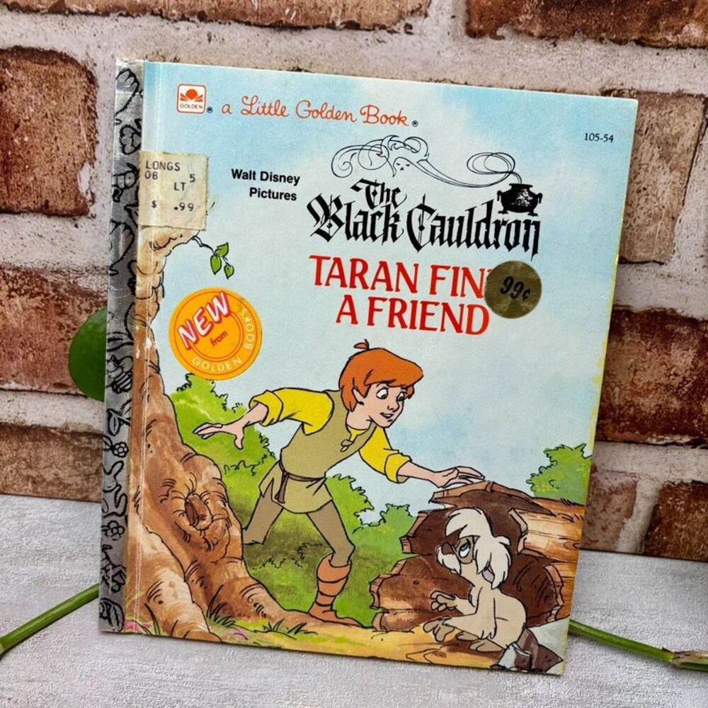 VTG 1985 A Little Golden Book, Disney The Black Calderon Taran Finds A Friend
